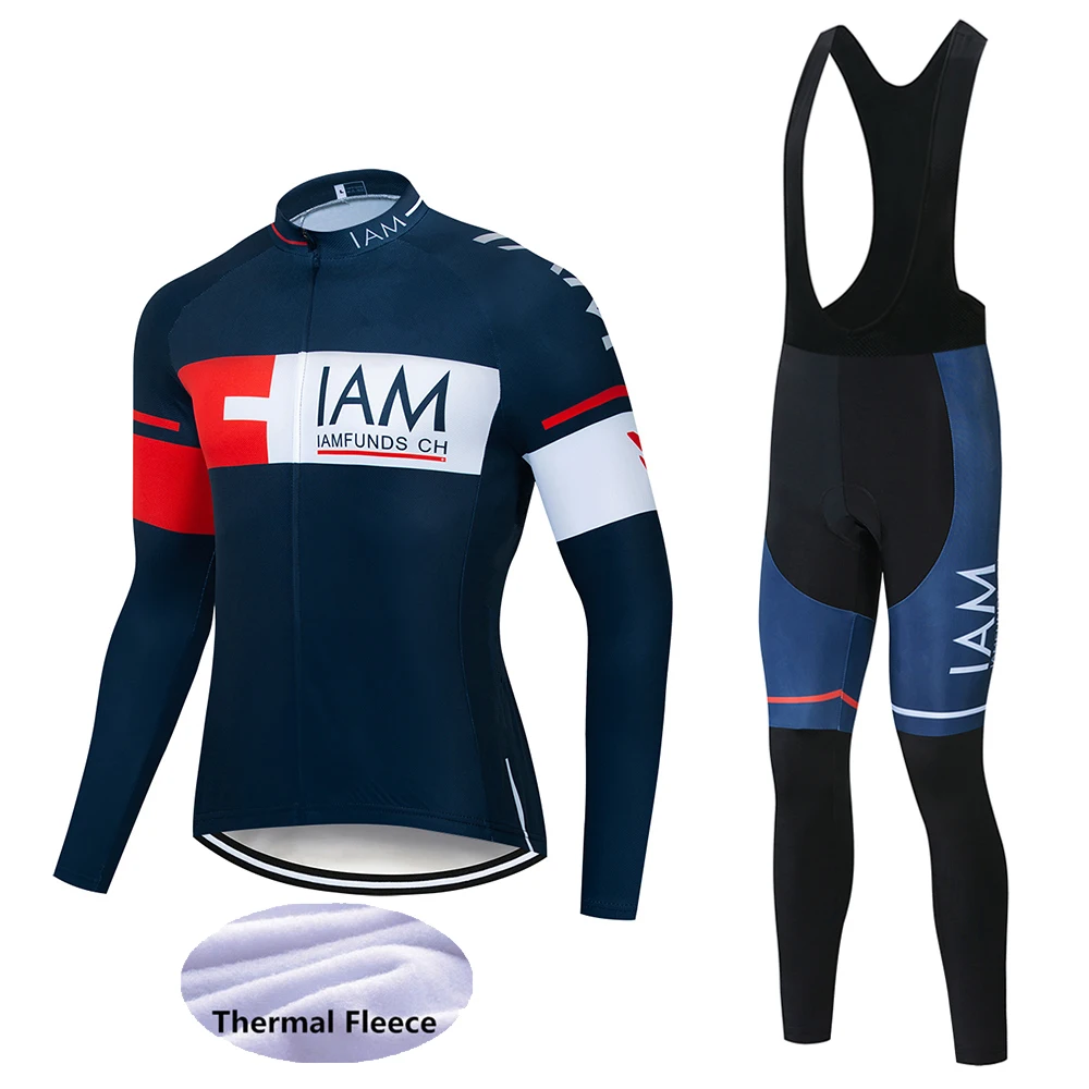 Bib Long suit High Quality new IAM Long Sleeve Team Warm winter Cycling Jerseys new Long sleeve Suit Cycling Clothing/Ropa Ciclismo - Цвет: Bib Long suit
