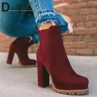 doratasia brand new female ins hot platform ankle boots fashion thick high heels boots women party sexy elegant shoes woman