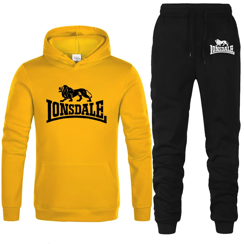 Модные мужские толстовки с принтом LONSDALE брендовый спортивный костюм свитшоты в