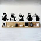 5 шт. граффити Бэнкси крыс мышь Наклейка на стену уличные Стиль крыса Настенная Наклейка с животными Спальня детской комнаты виниловые домашний декор
