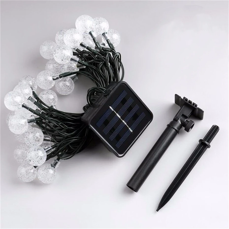 

Solar Led Light Outdoor Crystal Ball Globe Light String Waterproof Fairy Lights Garland For Garden Christmas Wedding Decoration