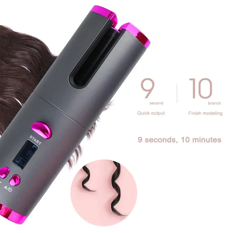 Полностью автоматическая беспроводная вращающаяся плойка с зарядкой от USB щипцы