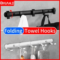 robe hook black aluminum bathroom hooks for towels bag clothes rack folding coat hooks wall mounted decorative bathroom hardware