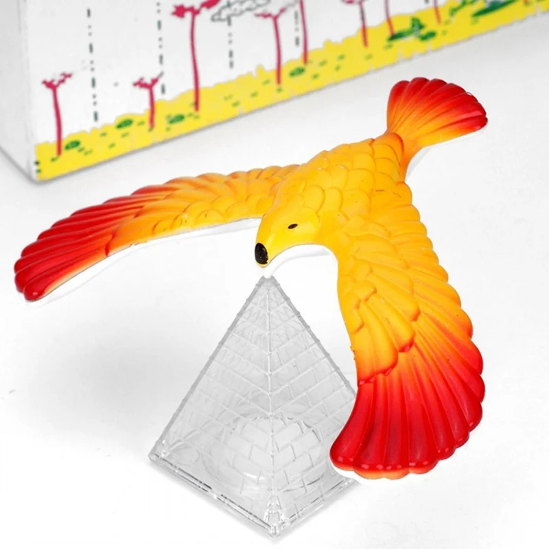 

Balancing Eagle with Pyramid Stand Magic Bird Desk Decor Funny Gadgets Novelty Toys for Children's Gift Miniature Figurines