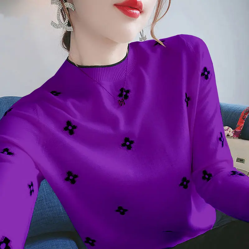 

Delicate embroidery women's sweater autumn winter 2020 new thin large student Sweatshirt Han version long sleeve sweater