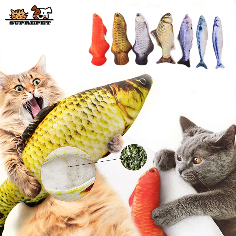 SUPREPET кошка зубная щетка мягкая плюшевая 3D игрушка в форме рыбы кошачья симулятор