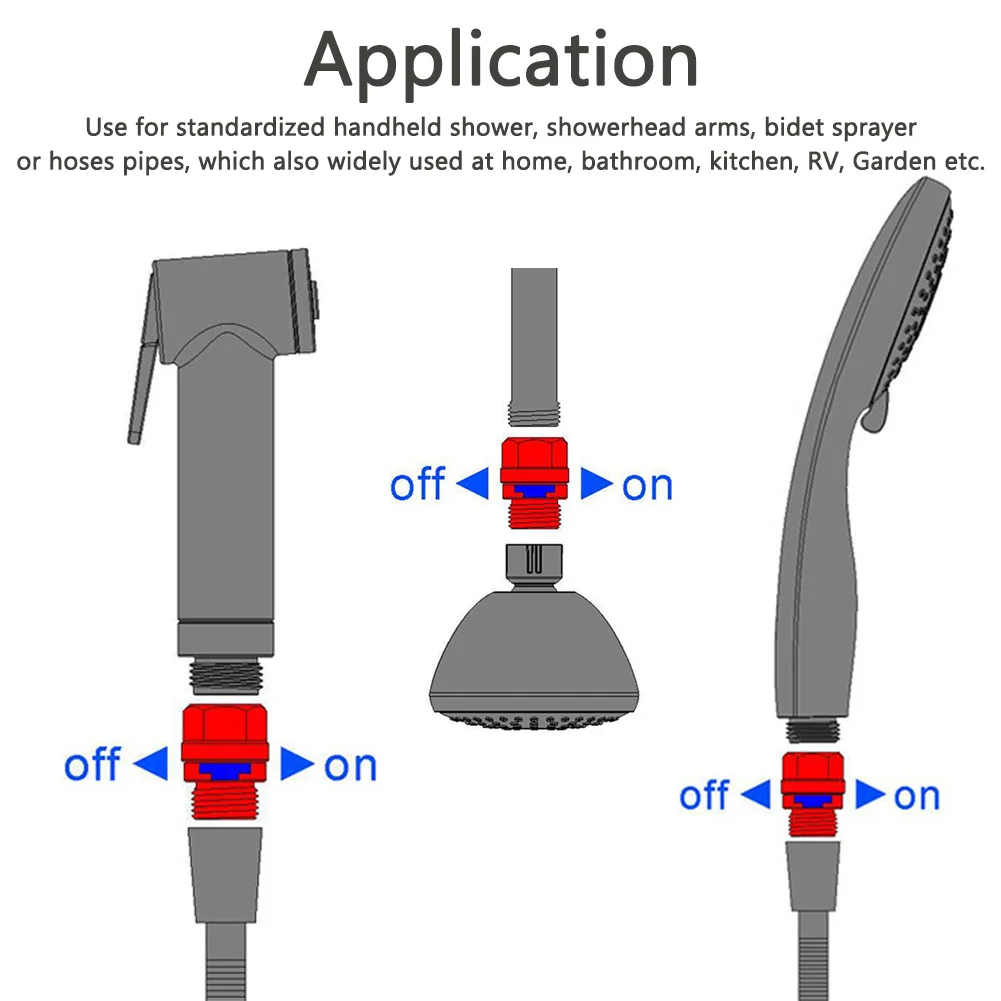 

For Handheld Shower Head Bidet Sprayer Brass Water Flow Control Leakproof Adjustable Home Shut Off Universal Bathroom