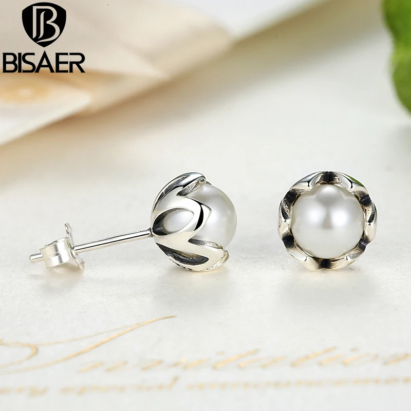 100% 925 пробы серебряные серьги с культивированным жемчугом серьги-гвоздики для