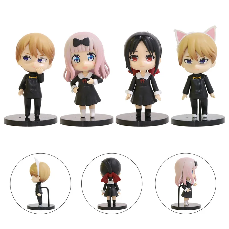 

4pcs/set Kawaii Shinomiya Kaguya Fujiwara Chika Action Figure PVC Toy Cute Kaguya-sama: Love Is War Anime Doll Xmas Gift for Boy