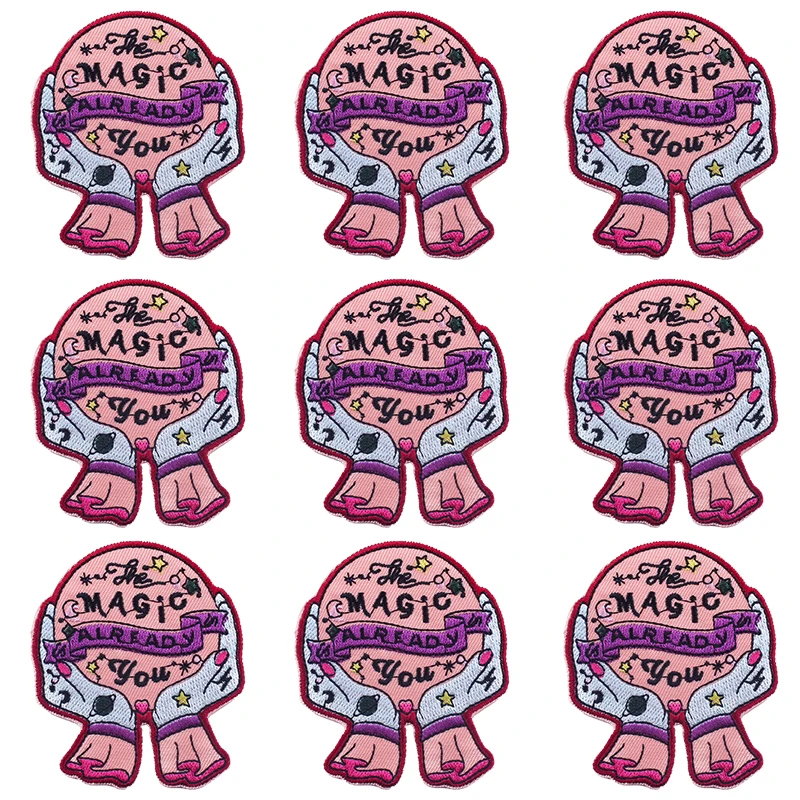

10Pcs Wholesale Letters Patch Embroidered Patches For Clothing Iron On Patches Stripes Sewing Applique Badge Sticker Decorate