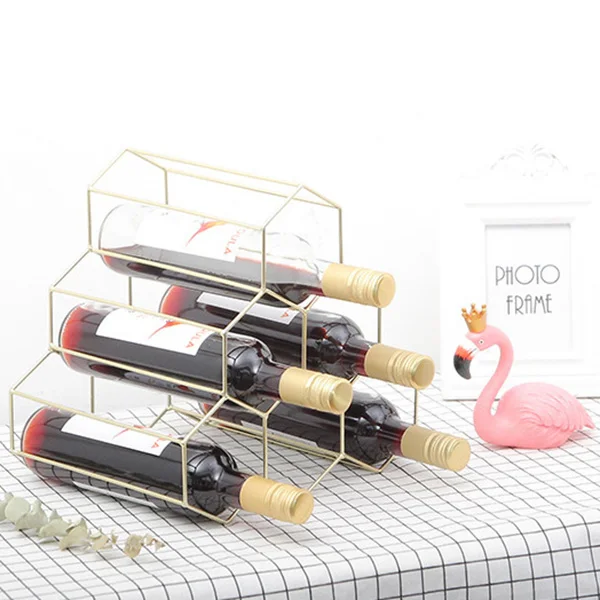 

Creative Geometric Wine Rack Metal Simple Household Grape Wine Rack Restaurant Living Room Bar Wine Cabinet Wine Display