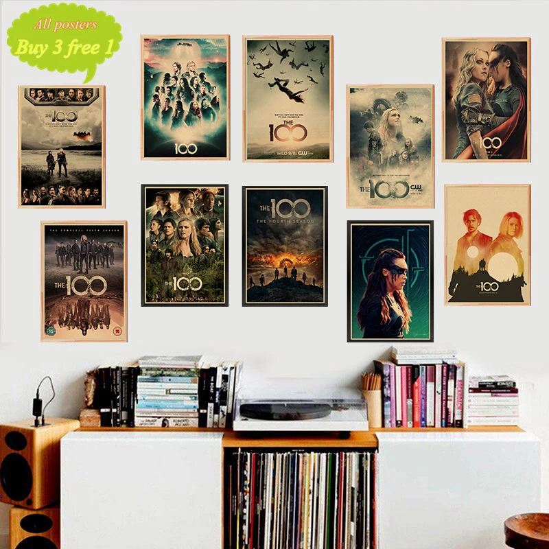 

The 100 Classic Movie kraft paper Poster Retro Style livingroom Bedroom Wall Decorative Painting Wall Art