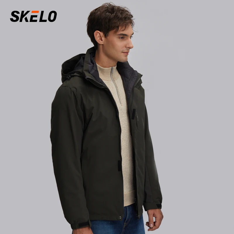2020 Для Мужчин's 3 в 1 Soft Shell куртка Водонепроницаемый Лыжная ветрозащитная зимнее