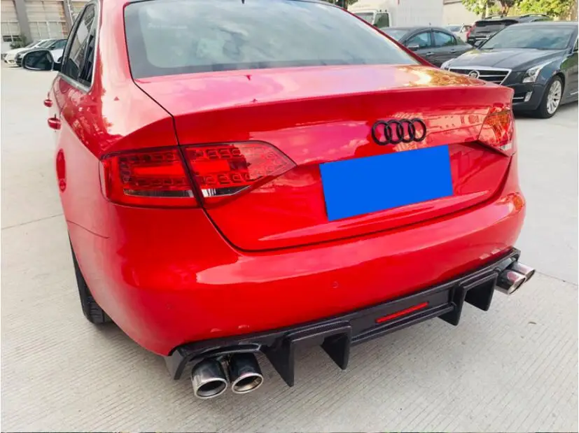 Губа заднего бампера автомобиля A4 из углеродного волокна крышка диффузора с