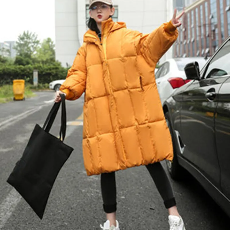Женское зимнее пуховое Стеганое пальто очень большого размера утепленная и