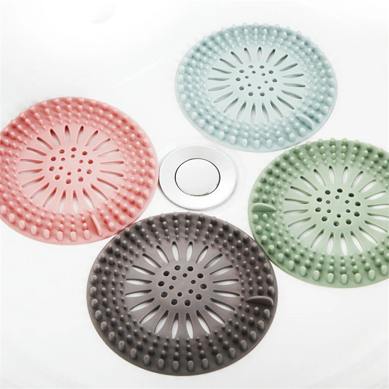 

New Silicone Floor Drain Mat Bathroom and Kitchen Non-sli Hair Filter Anti-clogging of the Sink Creative Silicone Leak-proof Pad