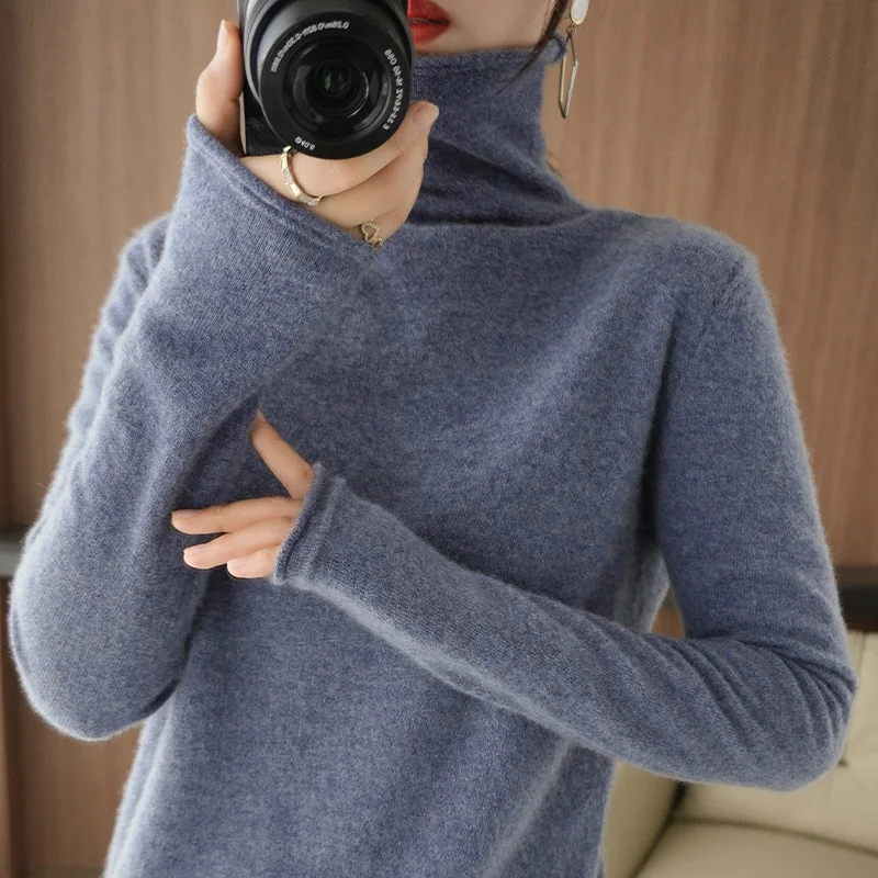 

Lafarvie Turtleneck Sweater Women Tops Autumn Winter Knitted Female Pullover Casual Slim Warm Oversized Pull Jumper Pink Clothe