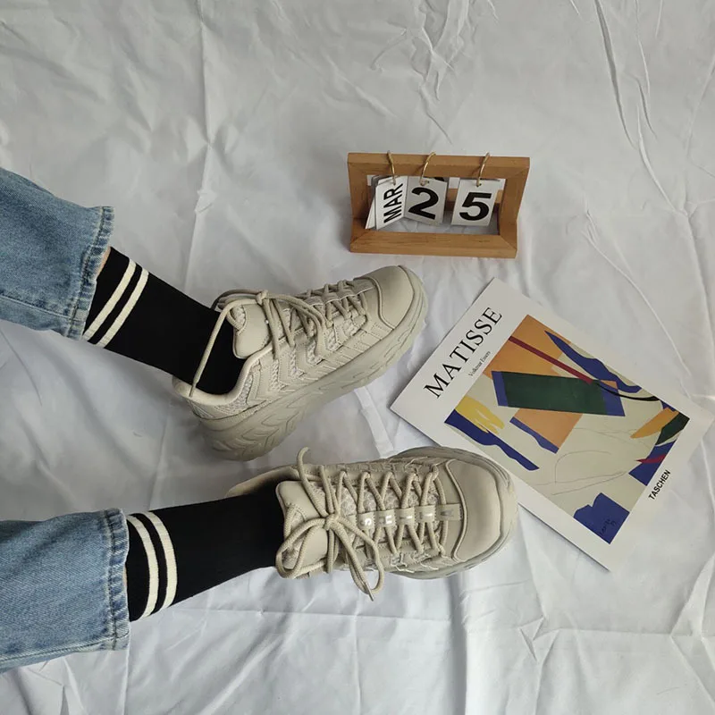 Женские спортивные кроссовки LMCAVASUN массивные сетчатые для девочек повседневные