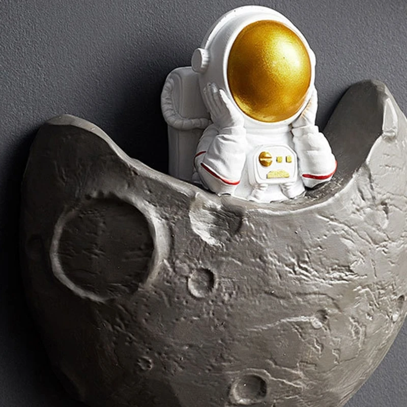 Скандинавская креативная 3D статуэтка астронавта и Луны из смолы подвесная