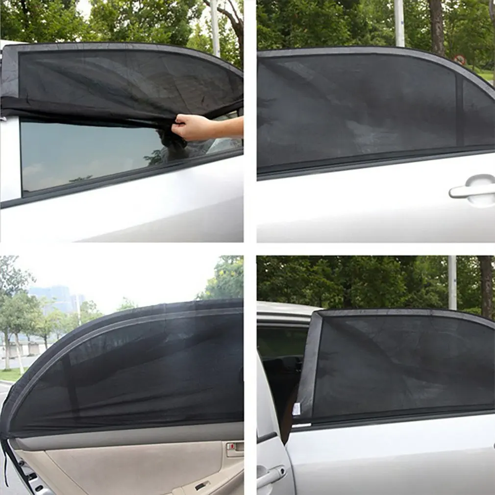 

1 Pair Summer Anti-Mosquito Car Sunshade Car Side Window Screen Mesh Sunshade Car Sunshade Net Summer Mosquito Cover