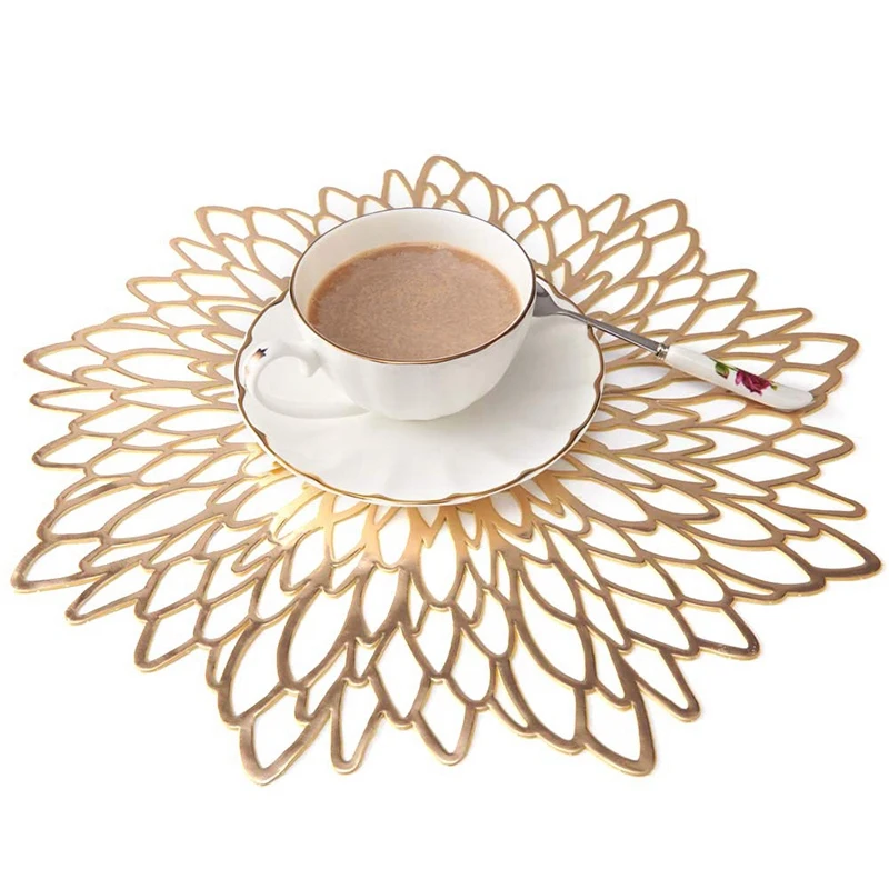 Золотой круглый коврик круглая поливинилхлоридная вырез место на Рождество