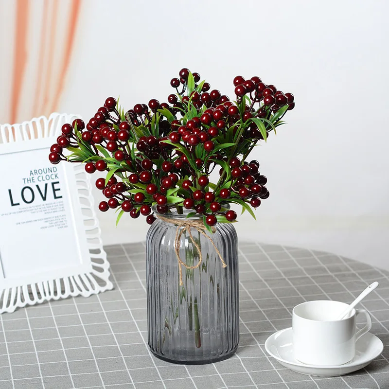 Горячая продажа плюща красная ягода ягоды куст букет Рождество лоза Холли