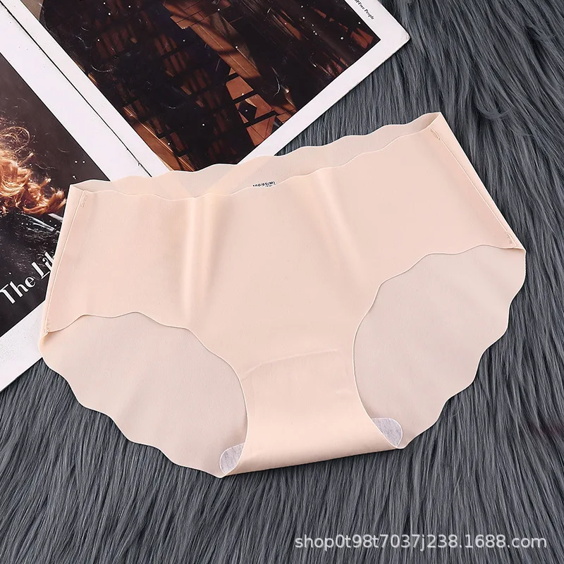 

Explosive style seamless underwear, female ice silk, one-piece sexy underwear, hip-lifting pure cotton antibacterial crotch mid-