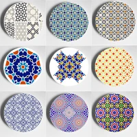 islamic mosaic pattern designs art display plate pure handmade beautiful decorative plate european style home wall plate
