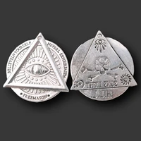 2pcs silver plated all seeing eye of the illuminati tags pendants diy charms satanism necklace jewelry crafts making 3836mm