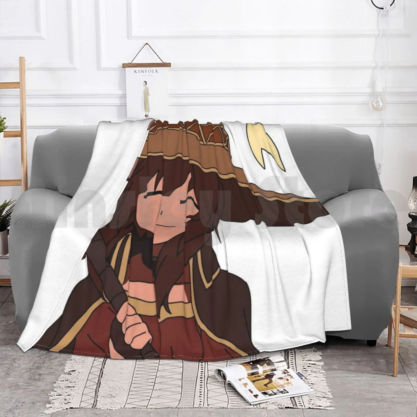 Одеяло Megumin для дивана-кровати путешествий аниме Hunter X графический дизайн милый