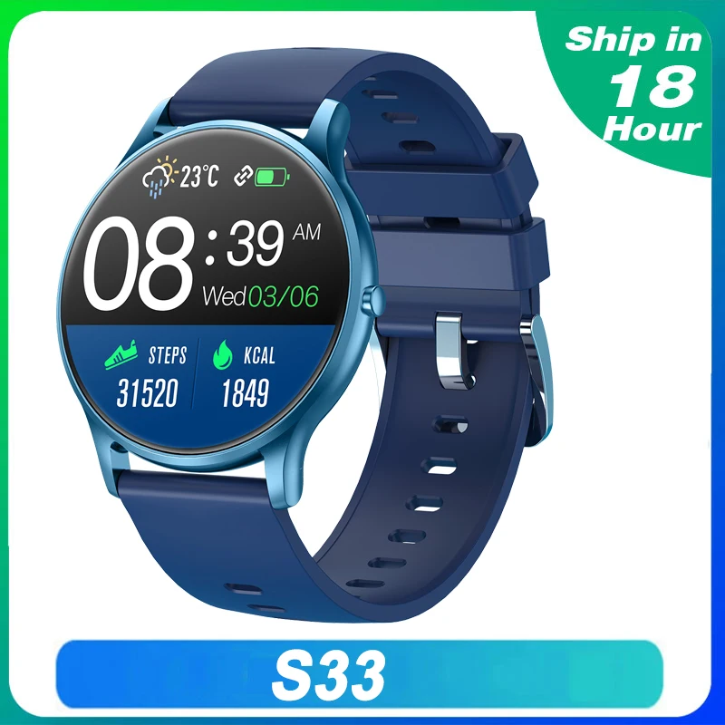 

Смарт-часы S33 с Bluetooth, пульсометром и защитой класса IP68