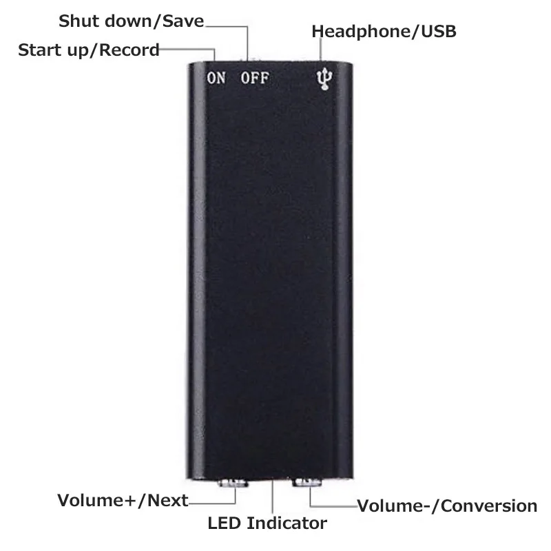Мини USB ручка диктофон 8/16 ГБ Цифровой с MP3 плеером запись цифрового микро аудио