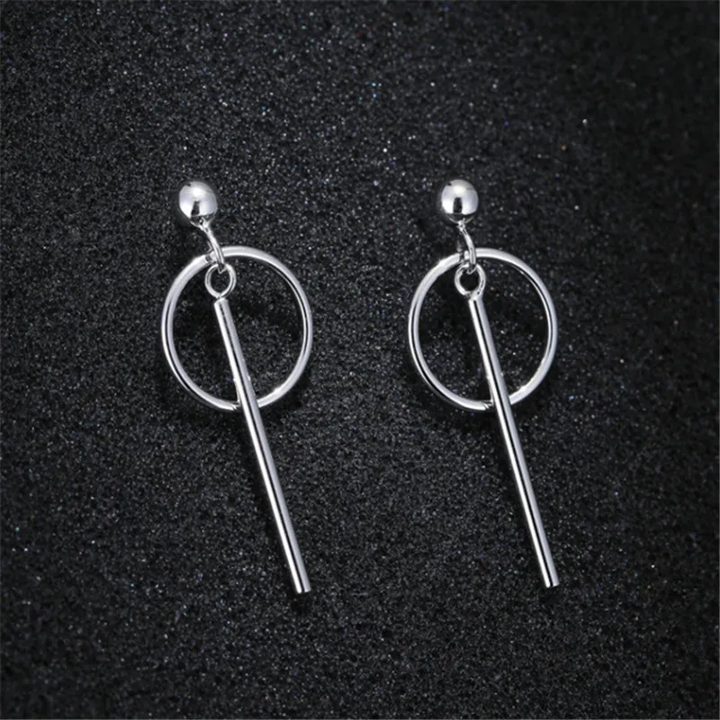 

Girls Stylish Fashion New 925 Sterling Silver Zircon Long Tassel Earrings Women Fashion Geometric Punk Hyperbole Hiphop Earrings