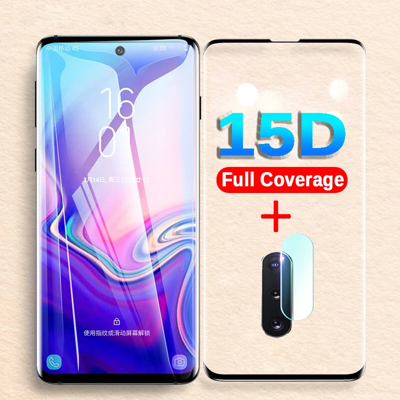 2-в-1 15D защитный Стекло для samsung Galaxy Note 10 Камера закаленное Примечание Pro плюс +