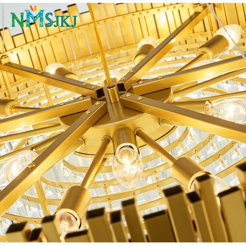 Новая роскошная хрустальная люстра современная лампа для гостиной/столовой