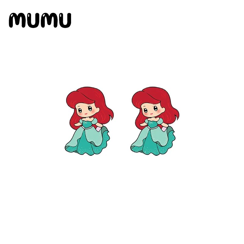 2021 Новое платье принцессы Эльзы серьги-гвоздики в форме Ариэль королева