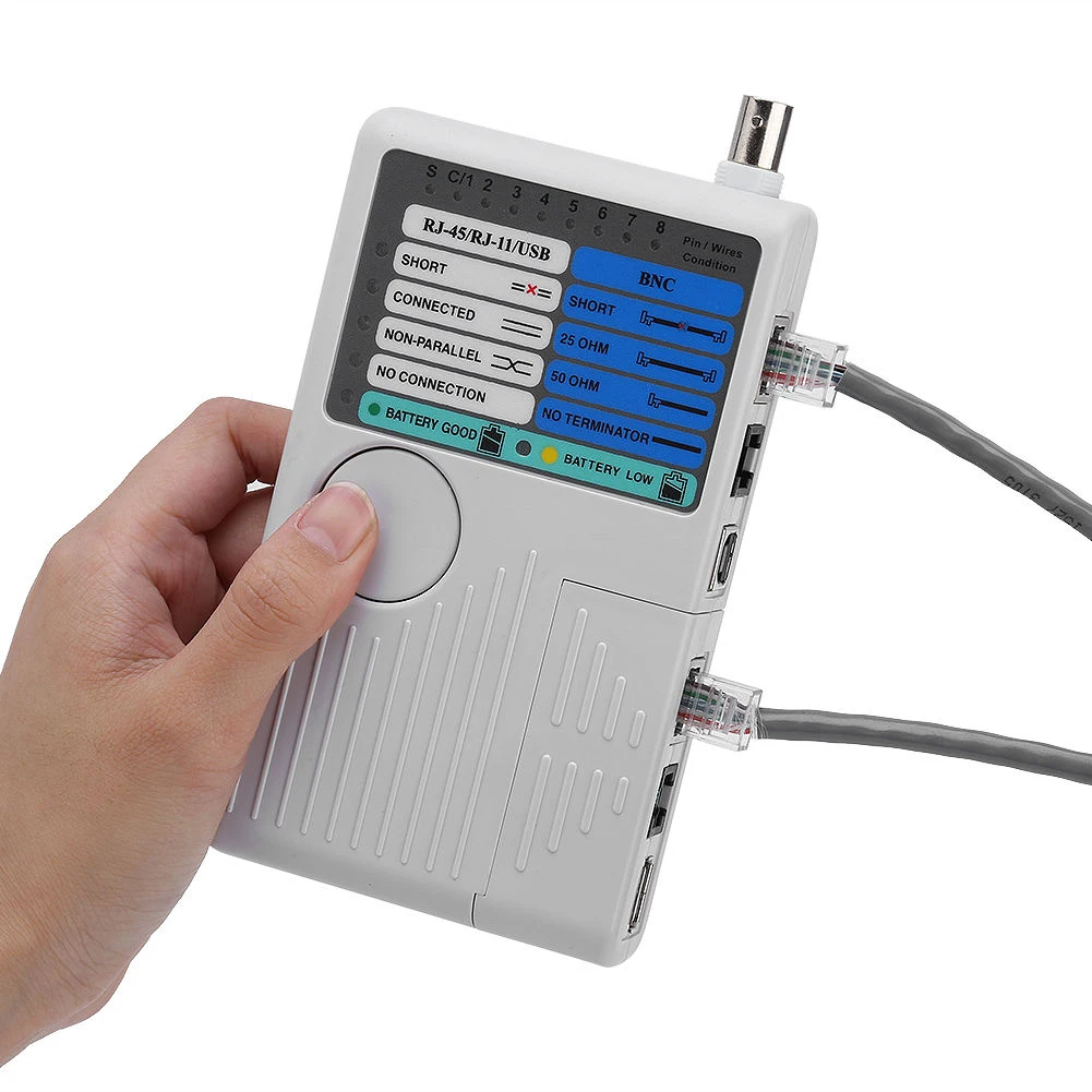 

LED Indicator Telephone Wire Portable Professioanl Network Cable Tester Multifunctional Quick Response USB BNC Easy Operation