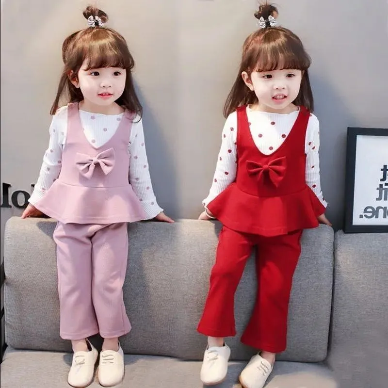 Детская одежда в Корейском стиле для маленьких девочек Комплект одежды Сезон