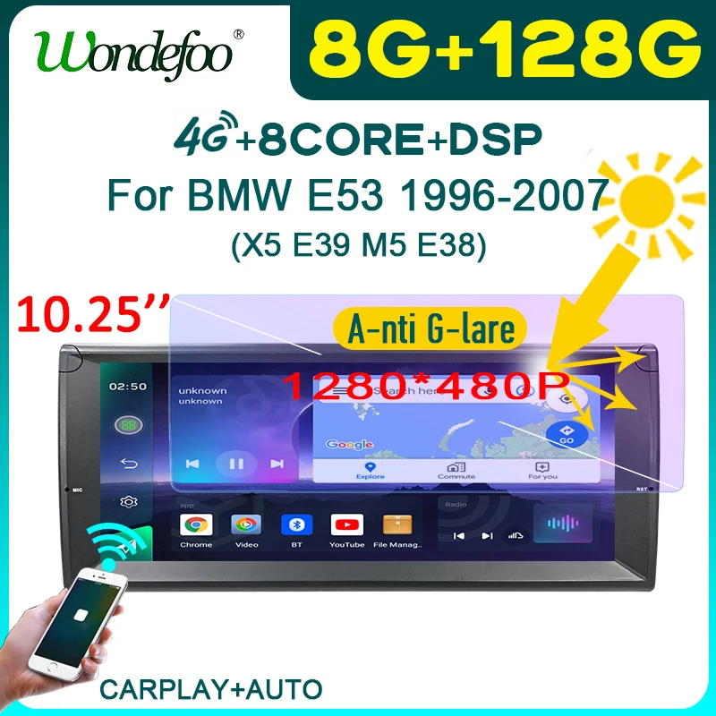 магнитола 2 din android 10 с экраном автомагнитола стерео экран для BMW 5 серии E39 X5 E53 M5
