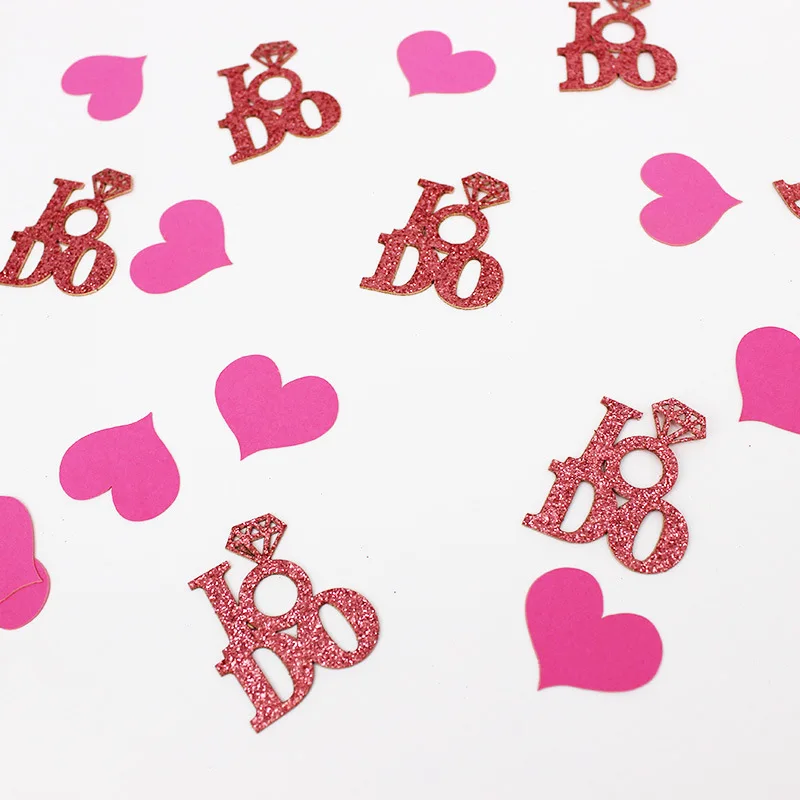 100 шт./компл. I DO Hen вечерние бумажные Конфетти Свадебные открытки с бриллиантами