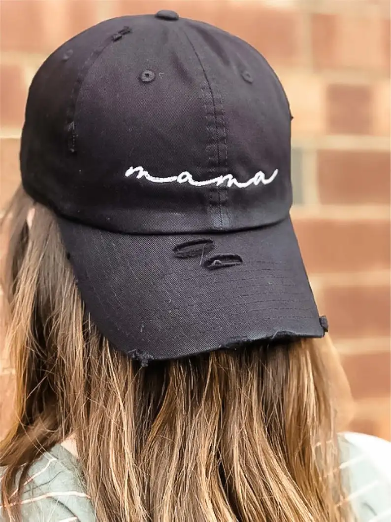

Mothers Day Gift 100% cotton hole embroidery mama cap hat for female fashion sports baseball caps casual dad hats high quality
