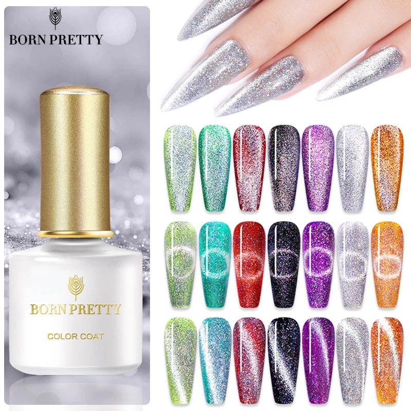 BORN PRETTY Магнитный Гель лак для ногтей голографическая Серебряная подсветка 9D