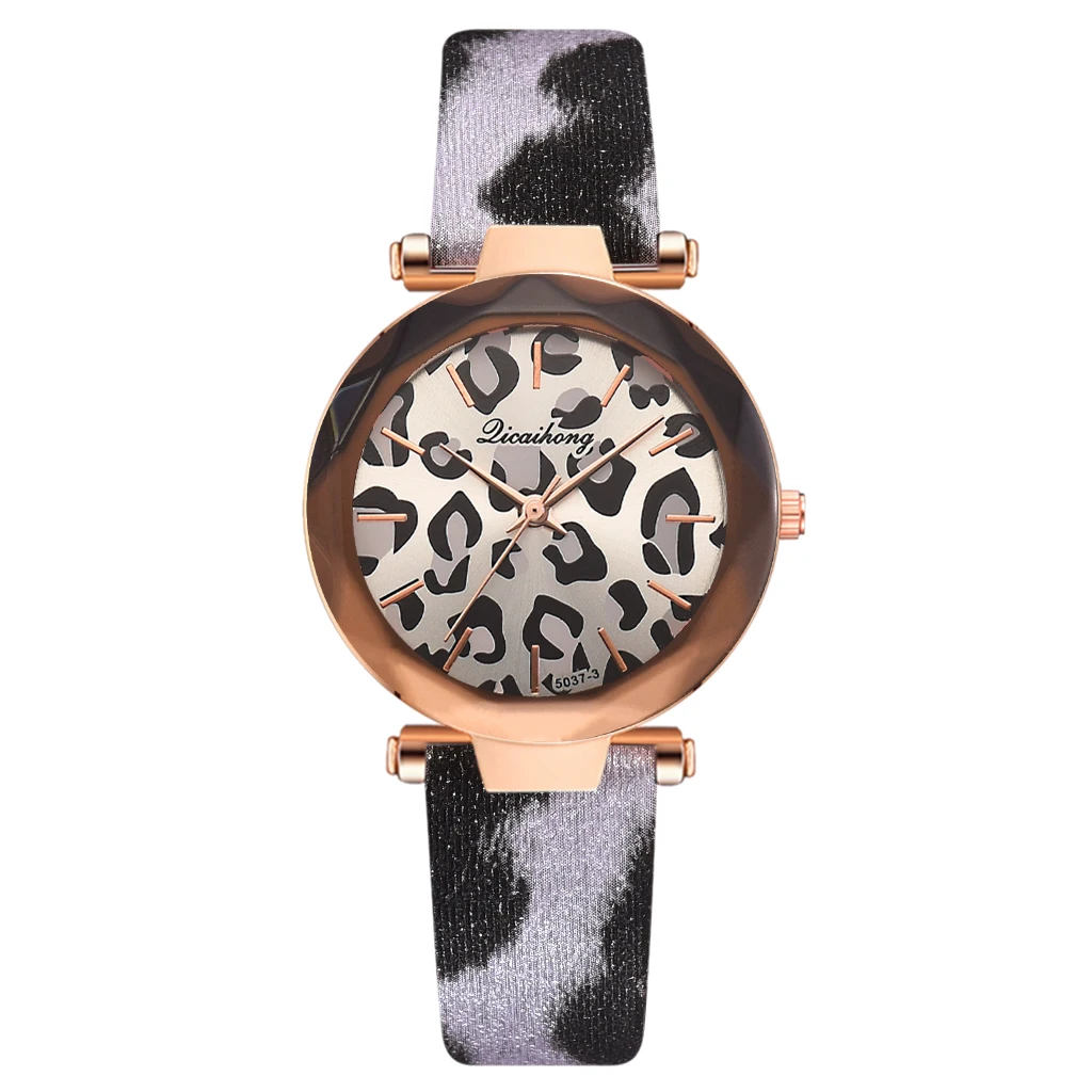 Белый Montre Femme новые модные женские часы кожаная с леопардовым принтом аналоговые кварцевые часы женские наручные часы Reloj Mujer женские часы - Цвет: Белый