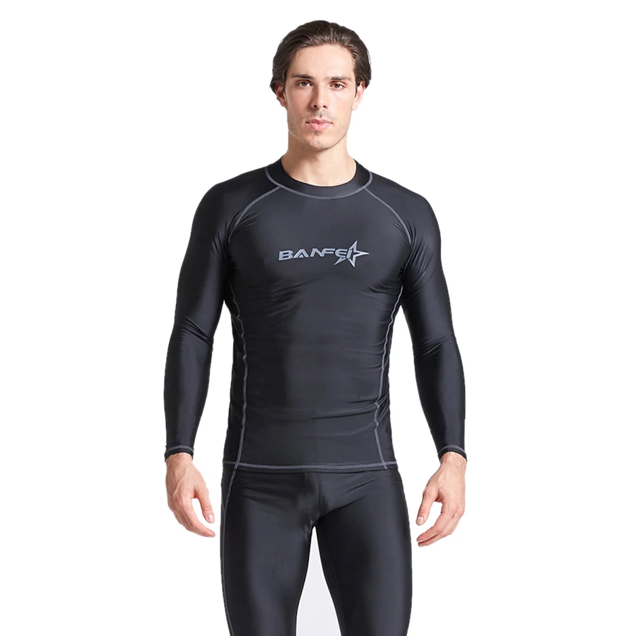 

Рашгард BANFEI Мужской Быстросохнущий с длинным рукавом, купальный костюм UPF 50 +, Пляжная Рашгард для дайвинга, серфинга, рубашка для мужчин