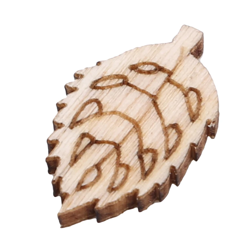 50/100pcs Wooden Buttons New Arrival Flower Leaf Shape Mixed Wood Buttons DIY Wood Environmental Decorative Handicrafts