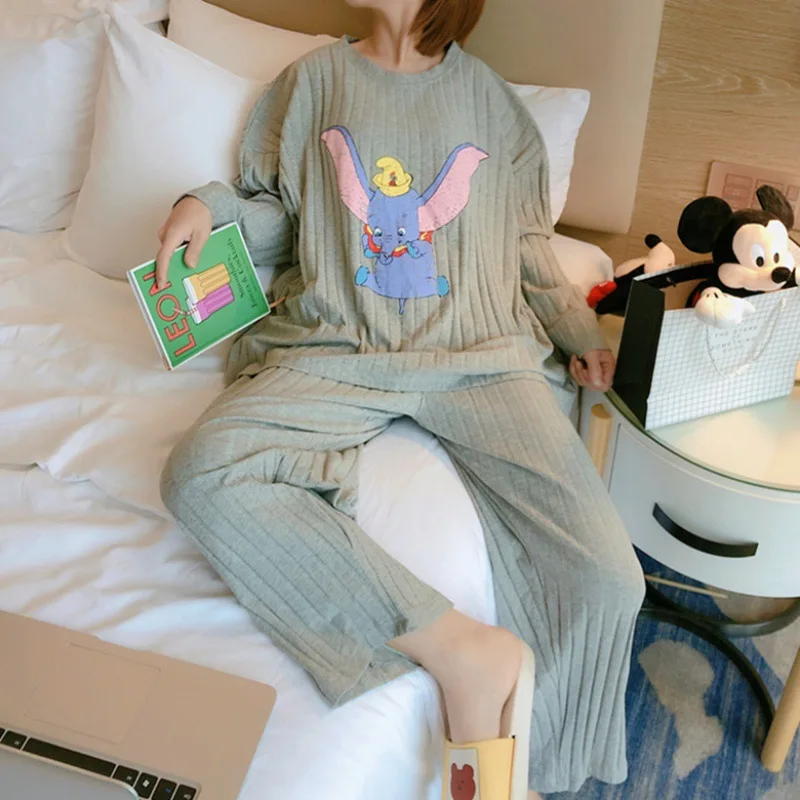 

Pajamas Ladies Dumbo Spring And Autumn Long-Sleeved Home Service Pajamas Cartoon Spring Thin Sweet And Cute Suit Home Service