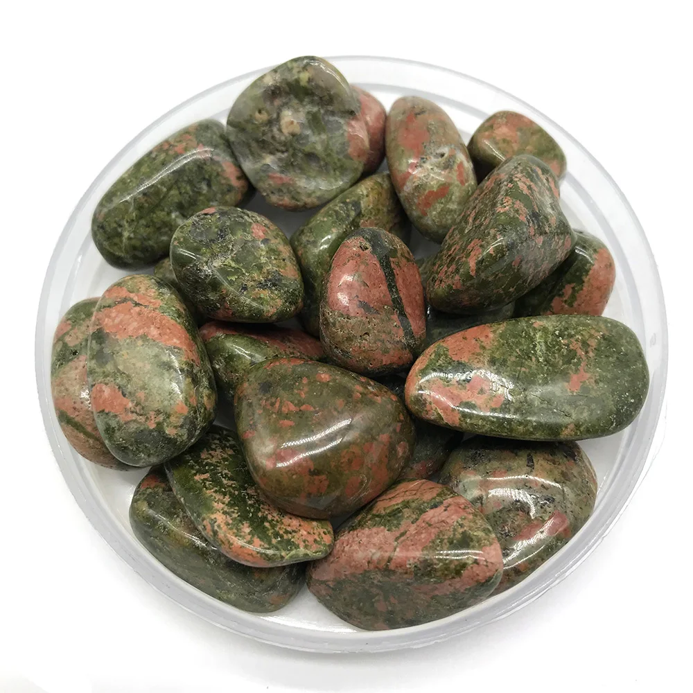 

100g Natural Polished Unakite Tumbled Gravel Stone Minerals Crystal for Chakra Healing Crystals and Gemstones