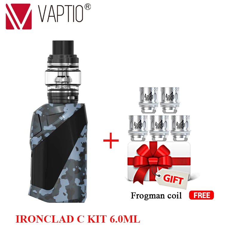 Gray Camouflage Подарок 5 шт катушек! VAPTIO супер летучая мышь 220 Вт Vape набор электронных сигарет 220 Вт коробка мод 2,0/5,0 мл бак Vape мод без батареи - Цвет: Gray Camouflage