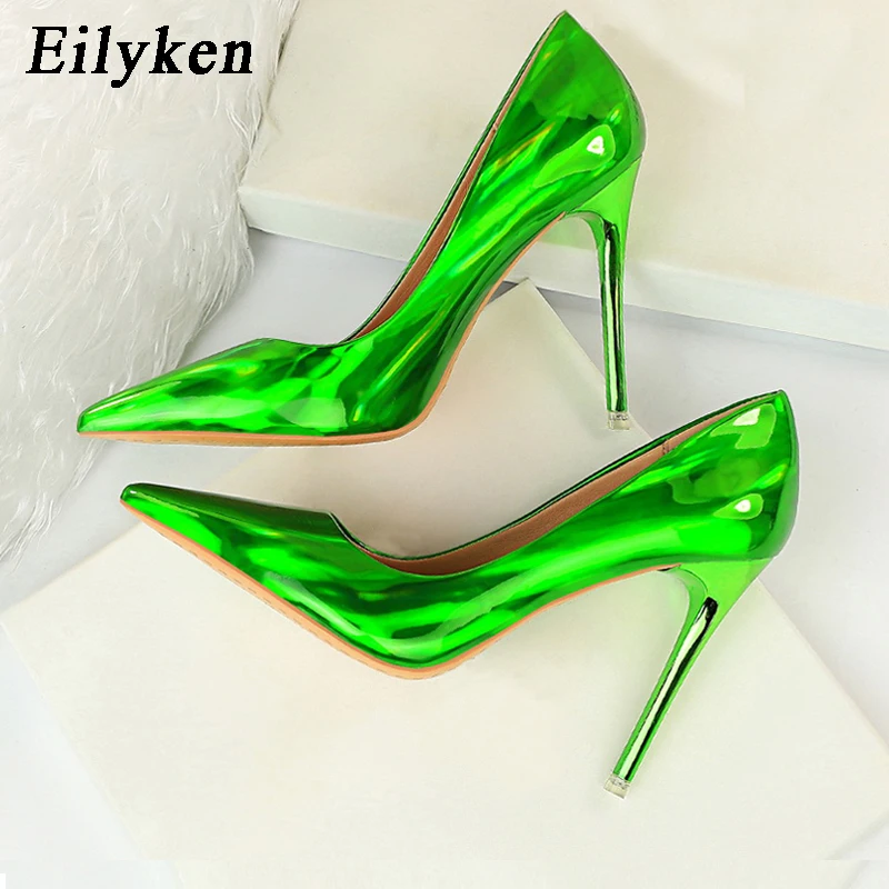 Eilyken Plus Size 34-40 Women Pointed Toe Pumps High Quality PU Leather Dress Heels Fetish Stiletto Wedding Party Shoes | Обувь