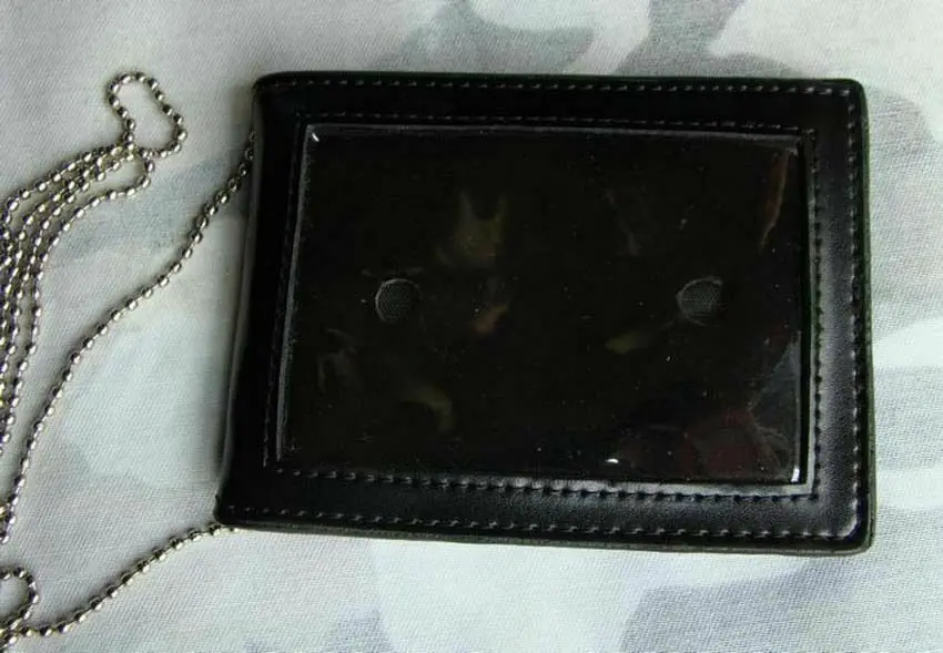 Тактический черный кожаный значок офицера удостоверение личности кошелек